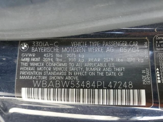 Photo 12 VIN: WBABW53484PL47248 - BMW 330 CI 