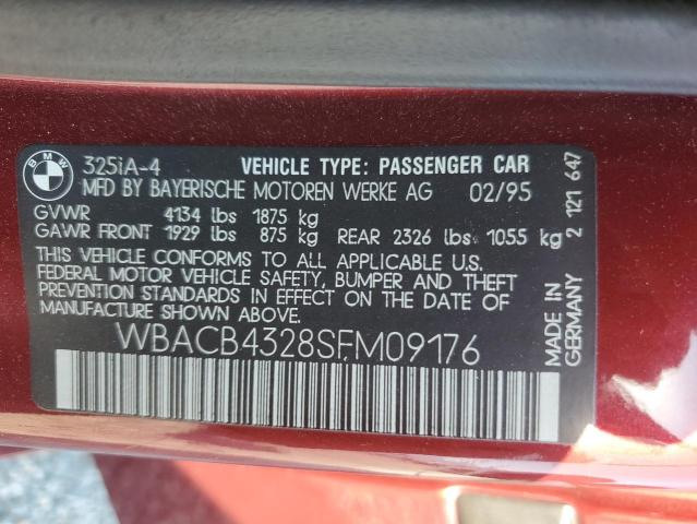 Photo 11 VIN: WBACB4328SFM09176 - BMW 325 I AUTO 