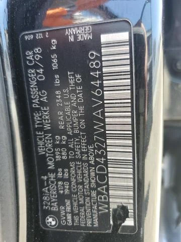 Photo 11 VIN: WBACD4327WAV64489 - BMW 328 I AUTO 