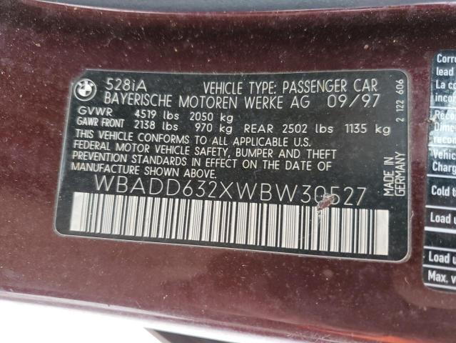 Photo 11 VIN: WBADD632XWBW30527 - BMW 5 SERIES 