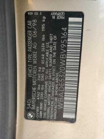 Photo 12 VIN: WBADE5320WBV95164 - BMW 5 SERIES 