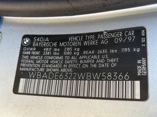 Photo 9 VIN: WBADE6322WBW58366 - BMW 5 SERIES 