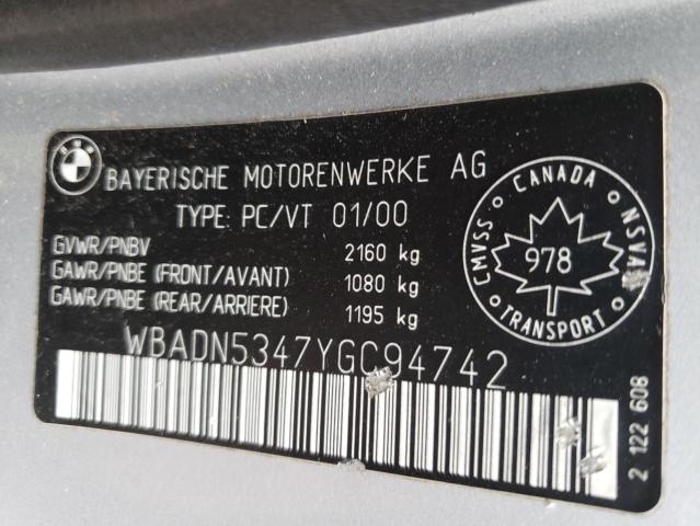 Photo 11 VIN: WBADN5347YGC94742 - BMW 540 I 