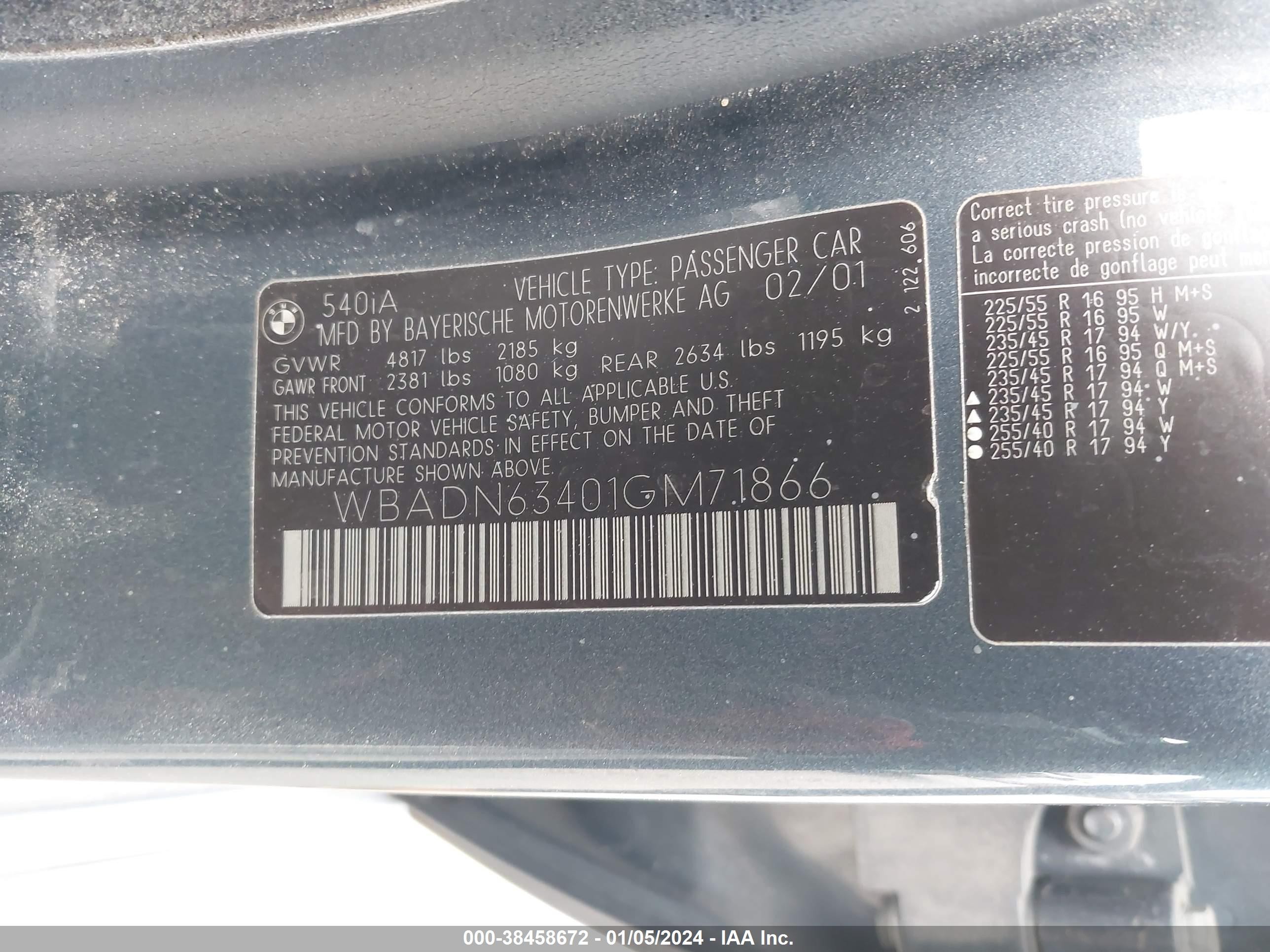 Photo 8 VIN: WBADN63401GM71866 - BMW 5ER 