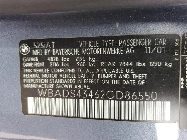 Photo 12 VIN: WBADS43462GD86550 - BMW 525 IT AUT 