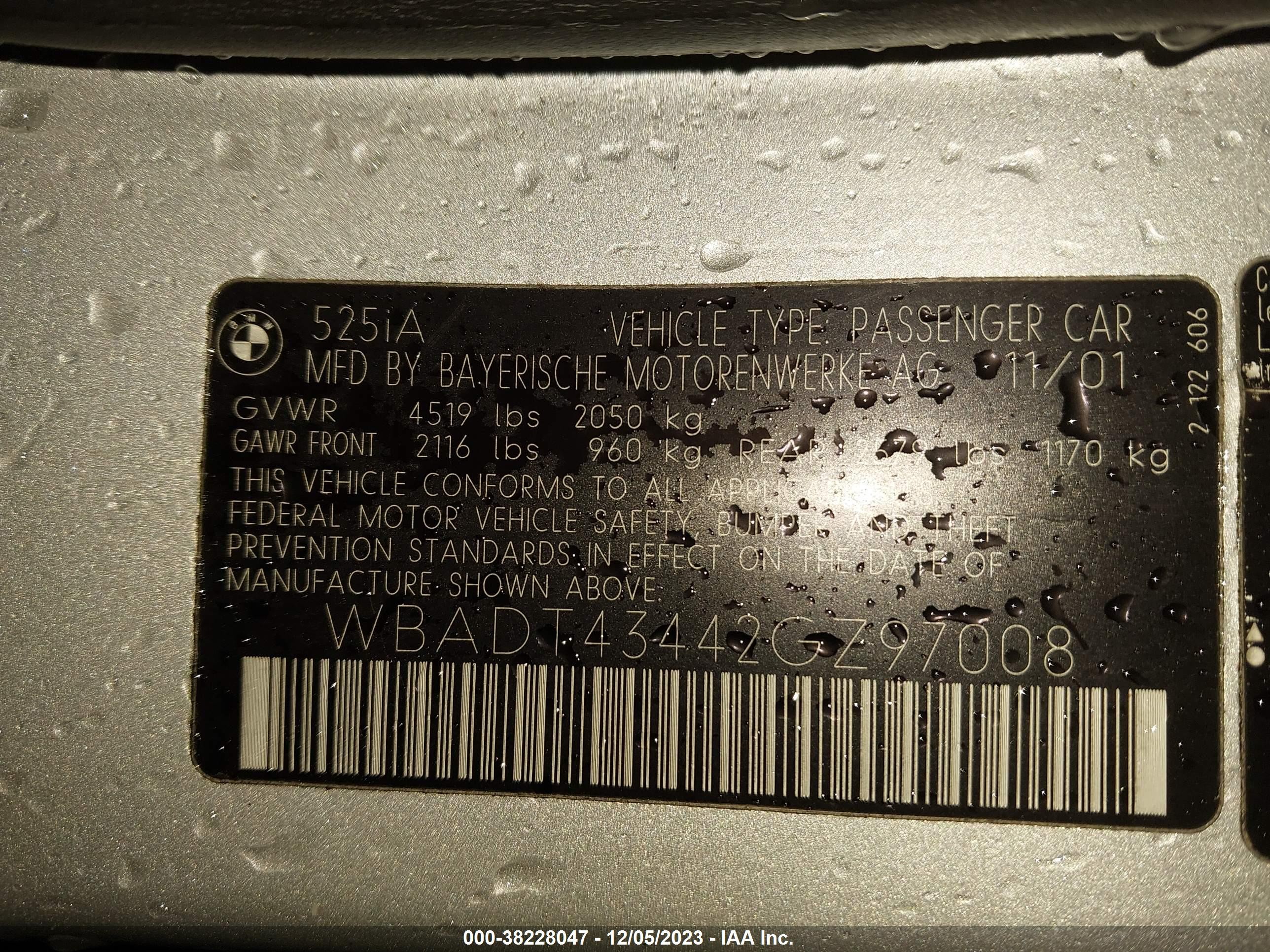 Photo 8 VIN: WBADT43442GZ97008 - BMW 5ER 