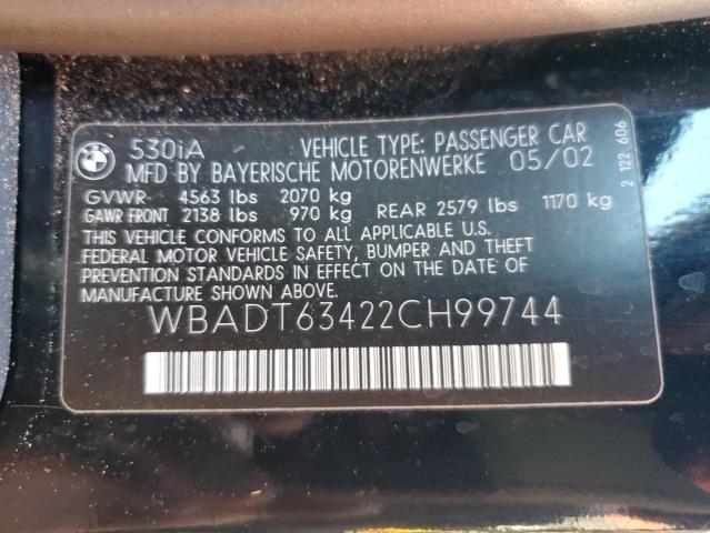 Photo 11 VIN: WBADT63422CH99744 - BMW 530 I AUTO 