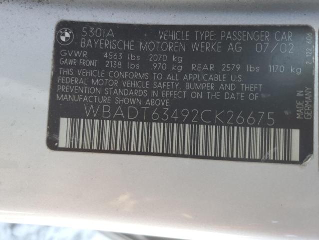 Photo 11 VIN: WBADT63492CK26675 - BMW 530 I AUTO 