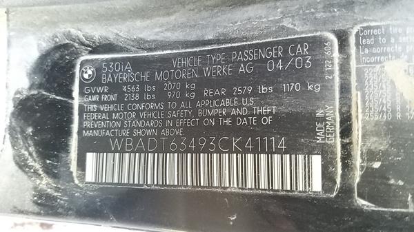 Photo 3 VIN: WBADT63493CK41114 - BMW 530I 