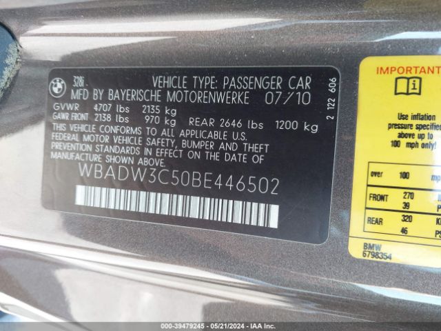 Photo 8 VIN: WBADW3C50BE446502 - BMW 328I 