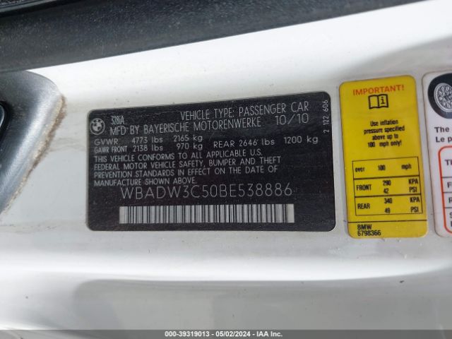 Photo 8 VIN: WBADW3C50BE538886 - BMW 328I 