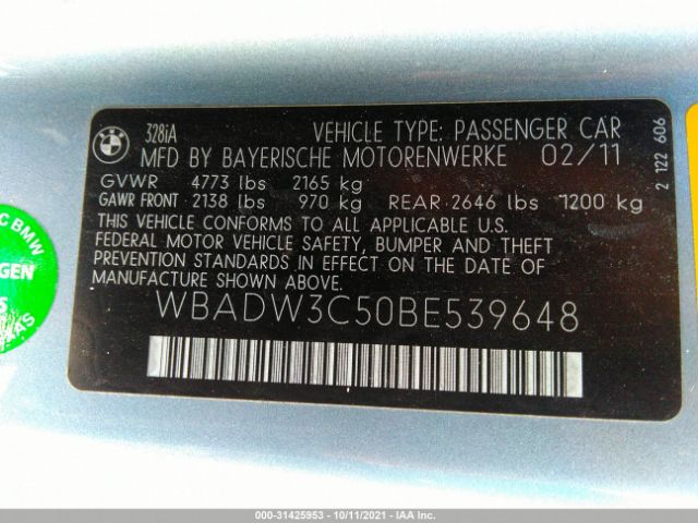 Photo 8 VIN: WBADW3C50BE539648 - BMW 3 