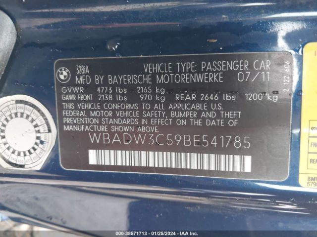 Photo 8 VIN: WBADW3C59BE541785 - BMW 328I 