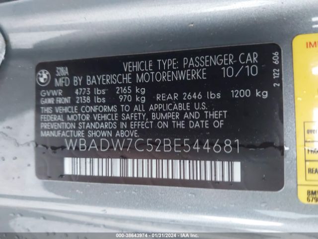 Photo 8 VIN: WBADW7C52BE544681 - BMW 328I 