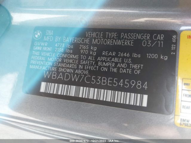 Photo 8 VIN: WBADW7C53BE545984 - BMW 328I 