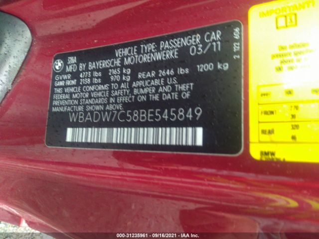 Photo 8 VIN: WBADW7C58BE545849 - BMW 3 