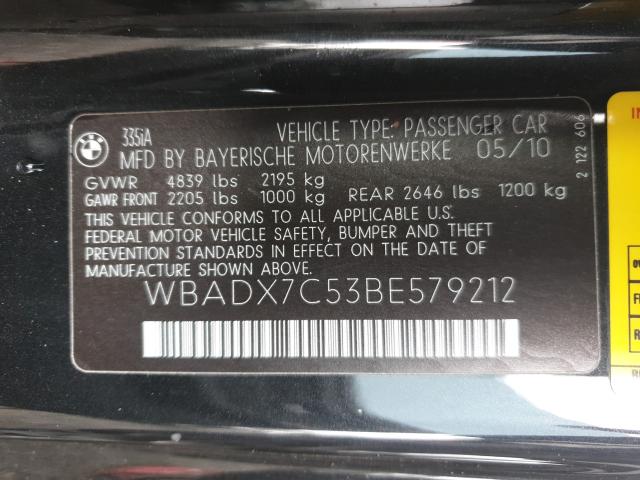 Photo 9 VIN: WBADX7C53BE579212 - BMW 335 I 