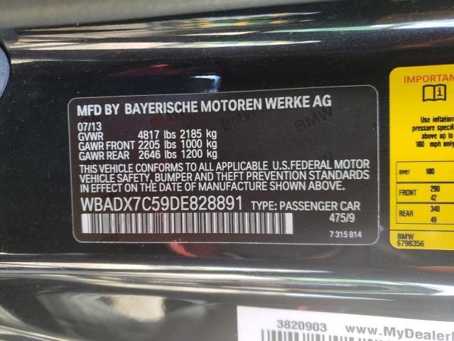 Photo 9 VIN: WBADX7C59DE828891 - BMW 335 I 