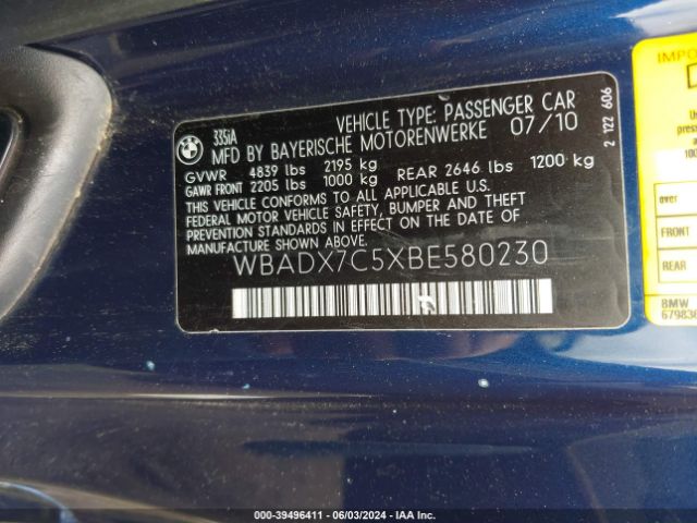 Photo 8 VIN: WBADX7C5XBE580230 - BMW 335I 