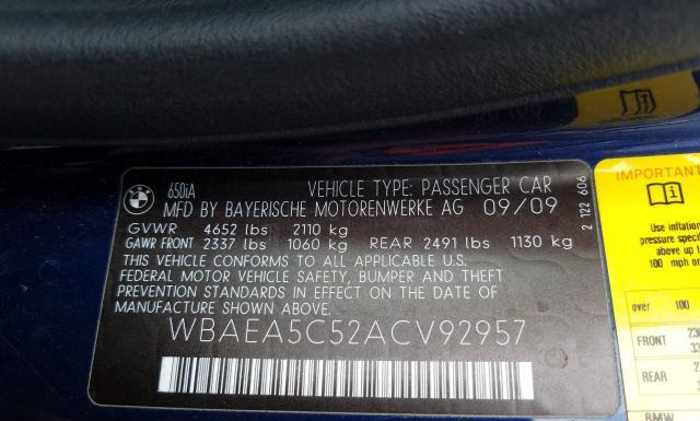 Photo 9 VIN: WBAEA5C52ACV92957 - BMW 650 