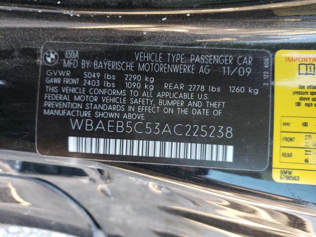 Photo 9 VIN: WBAEB5C53AC225238 - BMW 650 I 