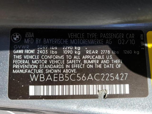 Photo 9 VIN: WBAEB5C56AC225427 - BMW 650 I 