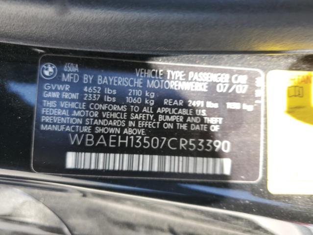 Photo 11 VIN: WBAEH13507CR53390 - BMW 6 SERIES 