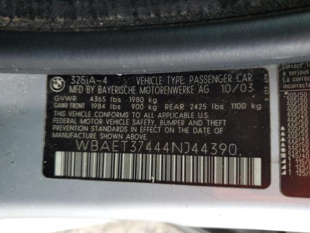 Photo 11 VIN: WBAET37444NJ44390 - BMW 3 SERIES 