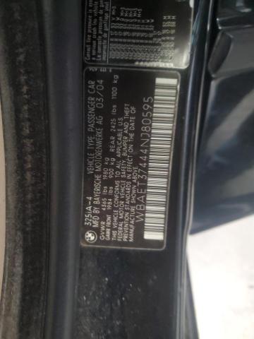 Photo 11 VIN: WBAET37444NJ80595 - BMW 325 I 