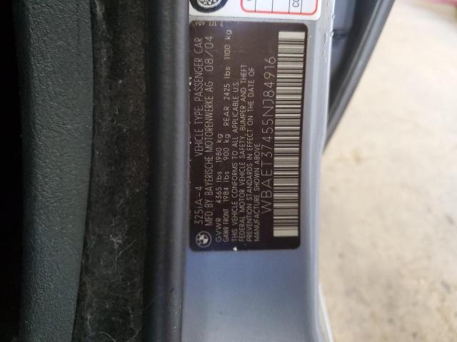 Photo 11 VIN: WBAET37455NJ84916 - BMW 3 SERIES 