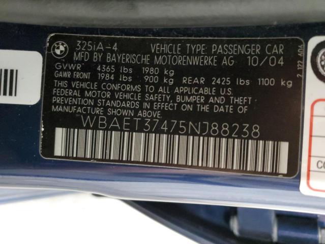 Photo 11 VIN: WBAET37475NJ88238 - BMW 325 I 