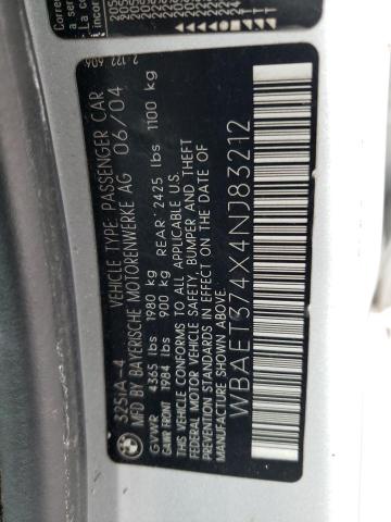 Photo 11 VIN: WBAET374X4NJ83212 - BMW 325 I 