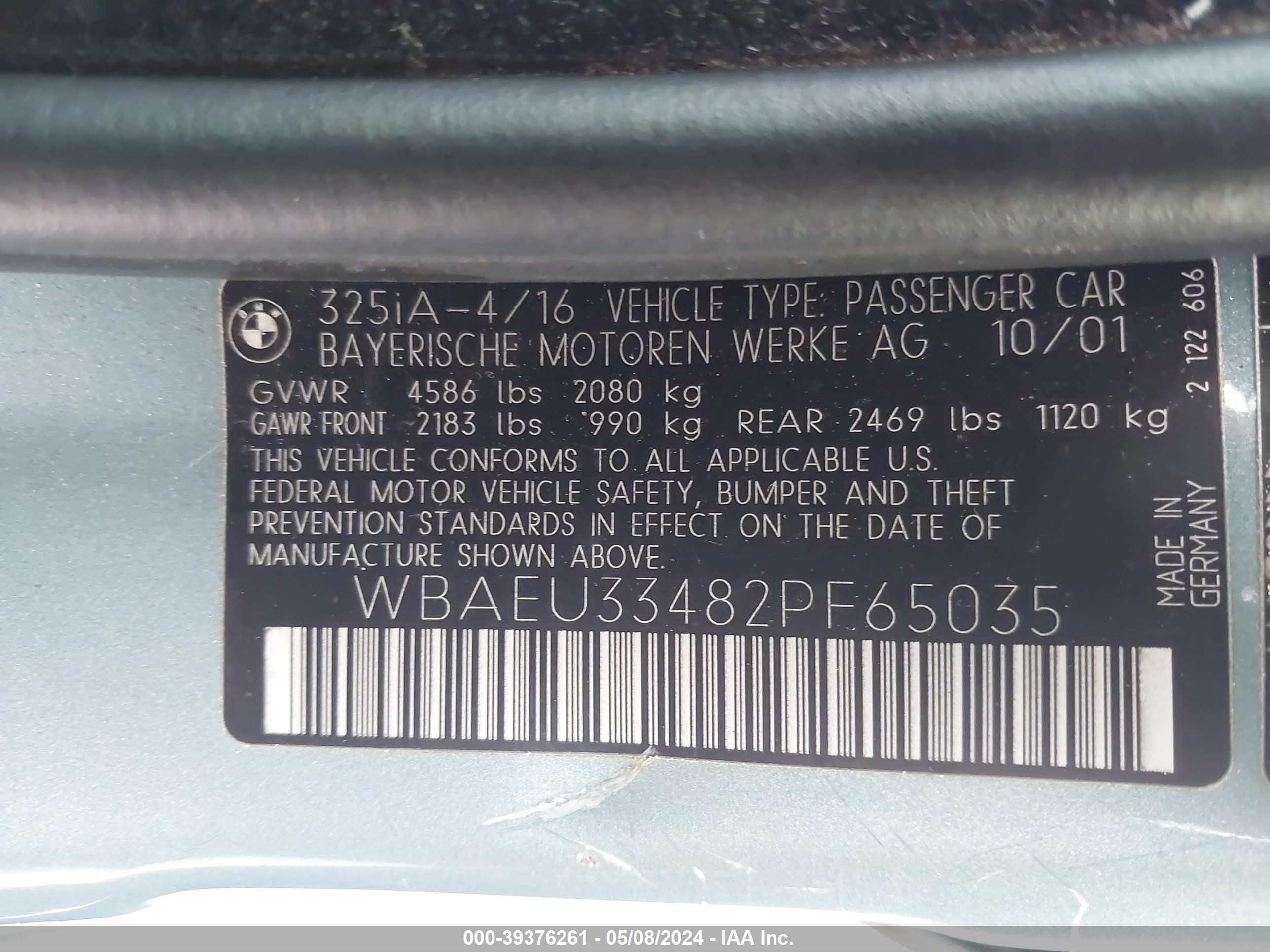 Photo 8 VIN: WBAEU33482PF65035 - BMW 3ER 