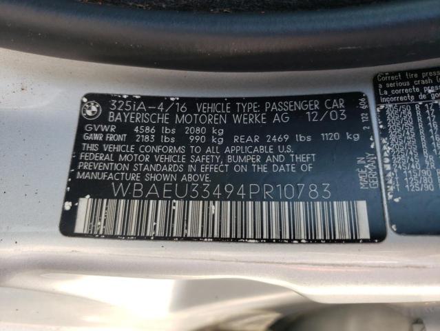 Photo 12 VIN: WBAEU33494PR10783 - BMW 325 XI 