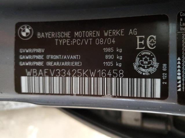 Photo 11 VIN: WBAEV33425KW16458 - BMW 3 SERIES 