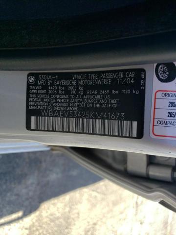 Photo 12 VIN: WBAEV53425KM41673 - BMW 330 I 