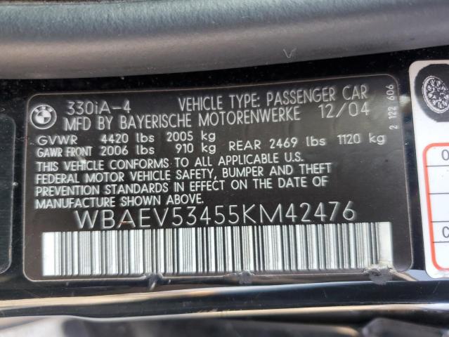 Photo 11 VIN: WBAEV53455KM42476 - BMW 330 I 