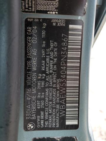 Photo 11 VIN: WBAEW53404PN34867 - BMW 330 XI 