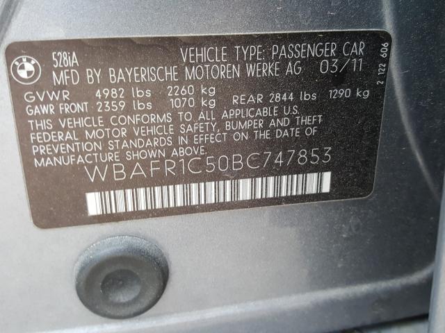 Photo 9 VIN: WBAFR1C50BC747853 - BMW 528 I 