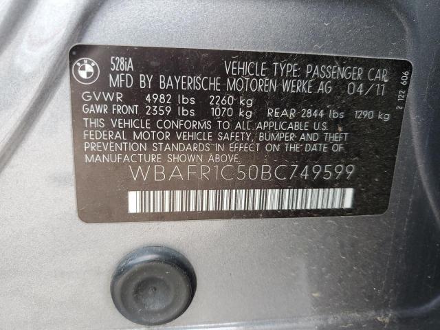 Photo 11 VIN: WBAFR1C50BC749599 - BMW 5 SERIES 