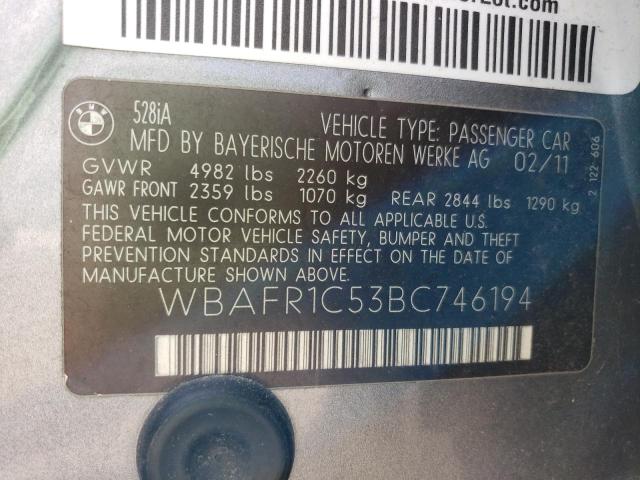 Photo 9 VIN: WBAFR1C53BC746194 - BMW 528 I 