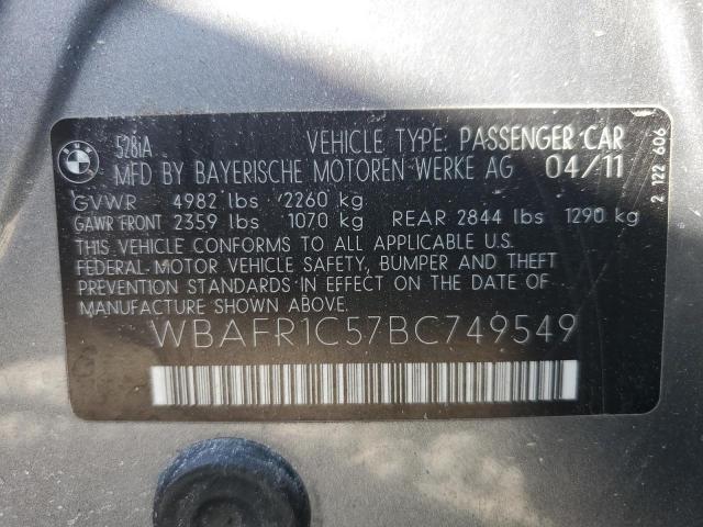 Photo 11 VIN: WBAFR1C57BC749549 - BMW 5 SERIES 