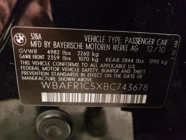 Photo 9 VIN: WBAFR1C5XBC743678 - BMW 528 I 