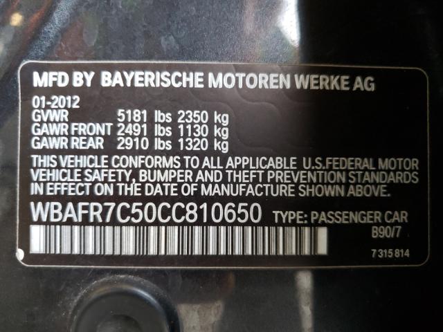 Photo 9 VIN: WBAFR7C50CC810650 - BMW 535 I 