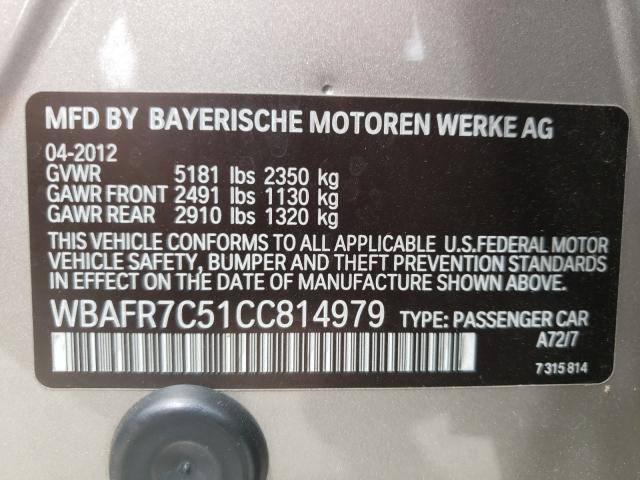 Photo 9 VIN: WBAFR7C51CC814979 - BMW 535 I 