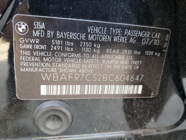 Photo 11 VIN: WBAFR7C52BC604647 - BMW 5 SERIES 