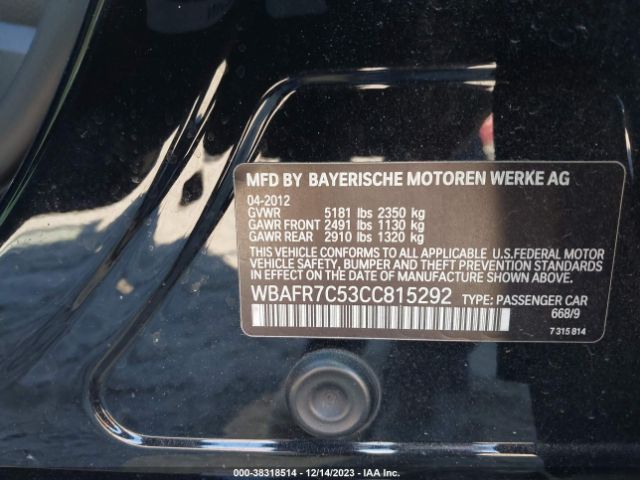 Photo 8 VIN: WBAFR7C53CC815292 - BMW 535I 