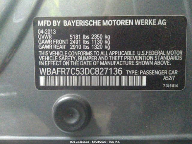 Photo 8 VIN: WBAFR7C53DC827136 - BMW 535I 