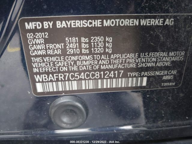 Photo 8 VIN: WBAFR7C54CC812417 - BMW 535I 