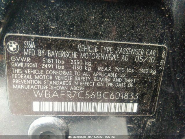 Photo 8 VIN: WBAFR7C56BC601833 - BMW 5 